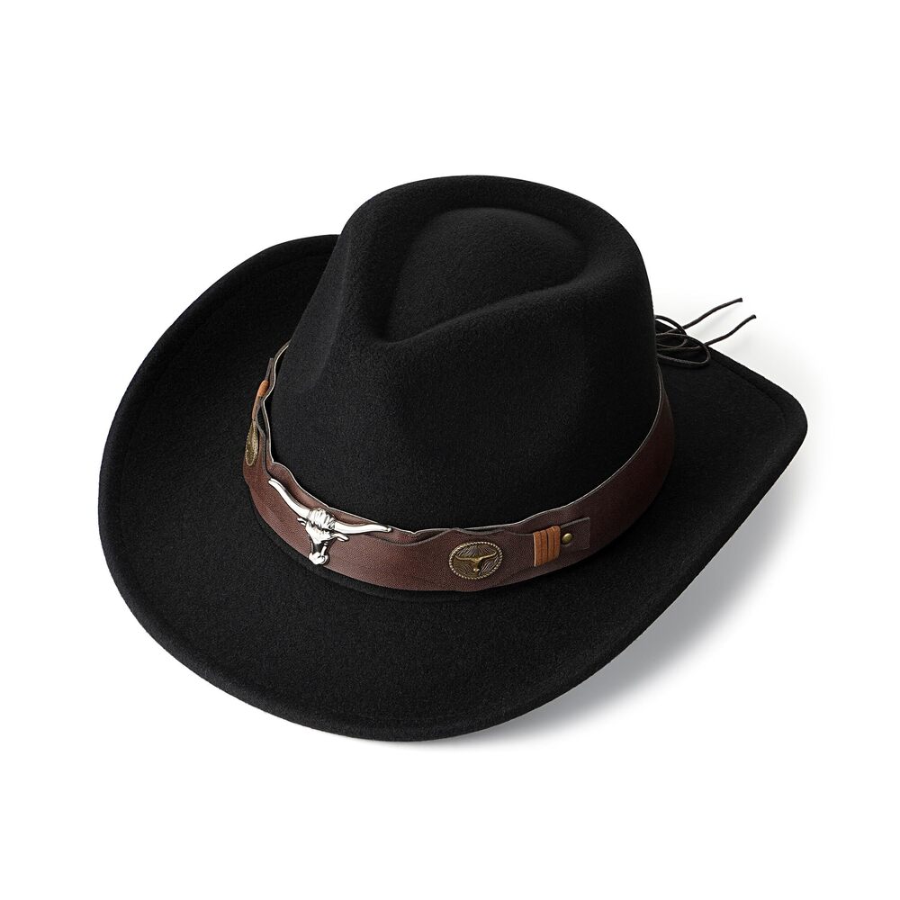 9880 Cowboy Hat and Wide Brim Felt Cowgirl Hat Outdoor Fedora Hat Panama